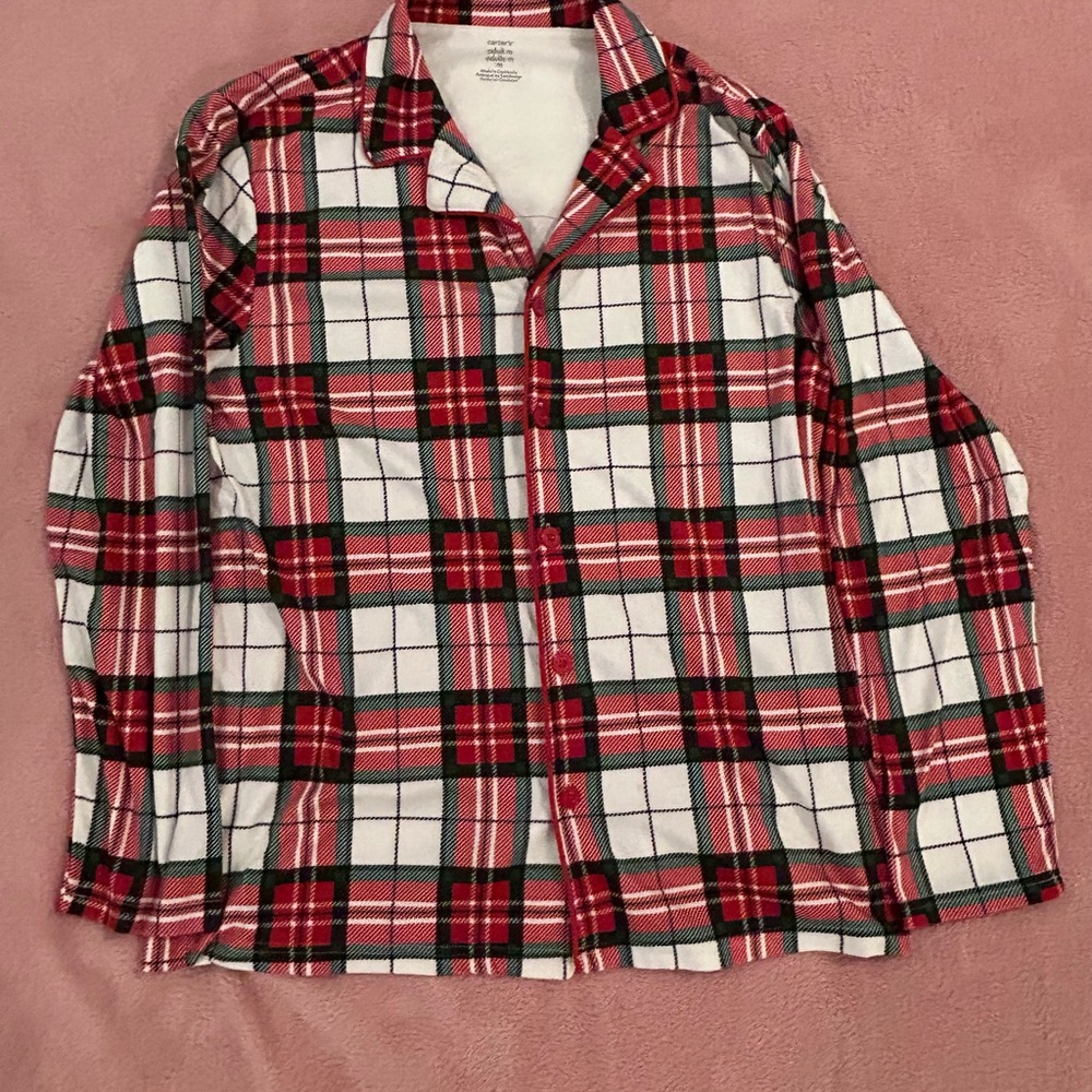Unisex Casual Red Plaid Pajamas - Picture 2 of 6